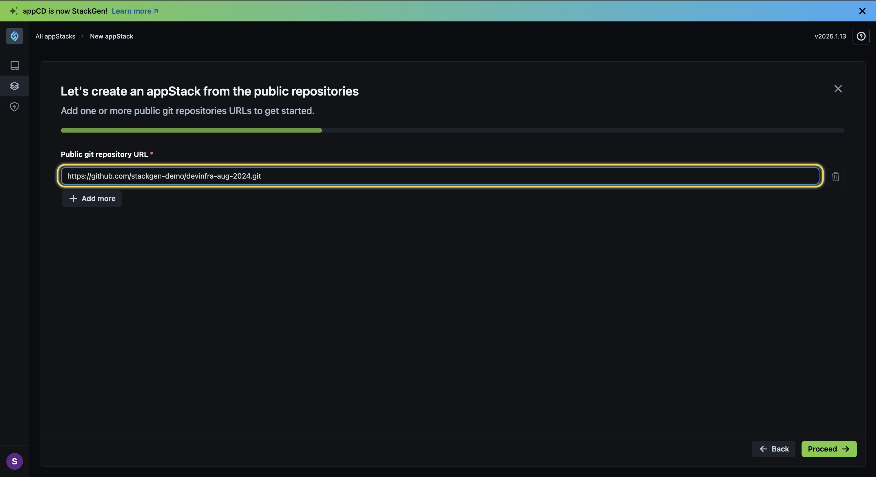 Add Public repo URL